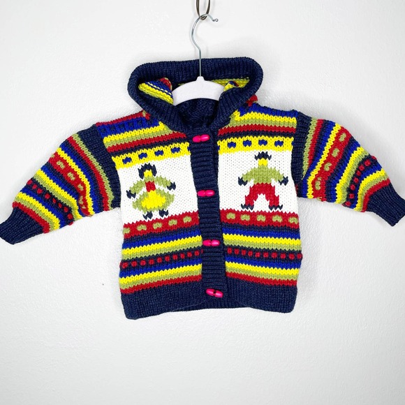 Portugal Other - Handmade in Portugal Wool Blend Toggle Button Hooded Cardigan Sweater 12-18 Mo.